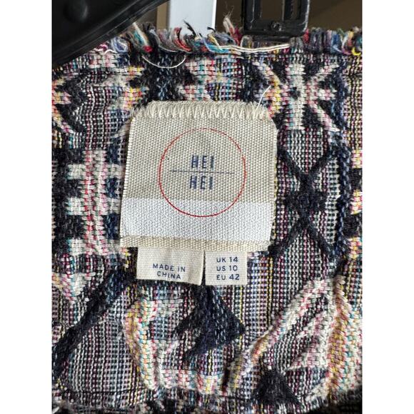 Hei Hei Anthropologie Tinsley Fafo Textured Jacquard Long Sleeve Jacket Size 10 - Picture 5 of 7